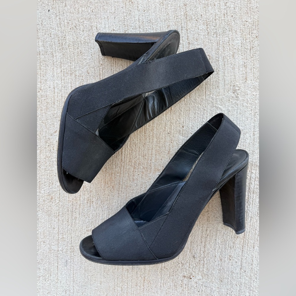 Stuart Weitzman Black Strappy Heel, Size 7M